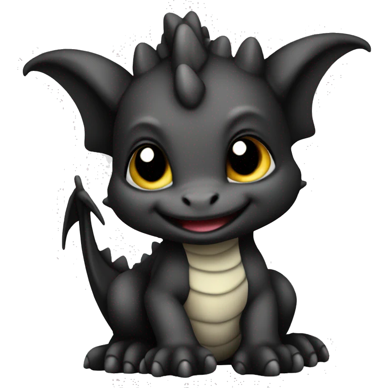 baby dragon color black  emoji
