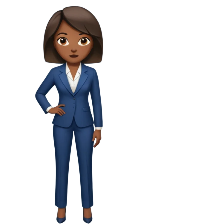 Black teacher/professor looking like the fictional character Annalise Keating from How To Get Away With Murder emoji