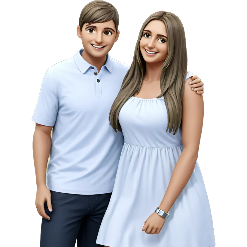 smiling couple outdoors together emoji