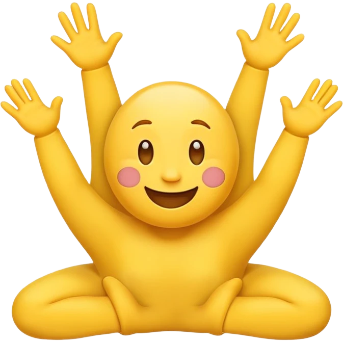 Happy face emoji with hands by cheeks and feet sticking up  emoji