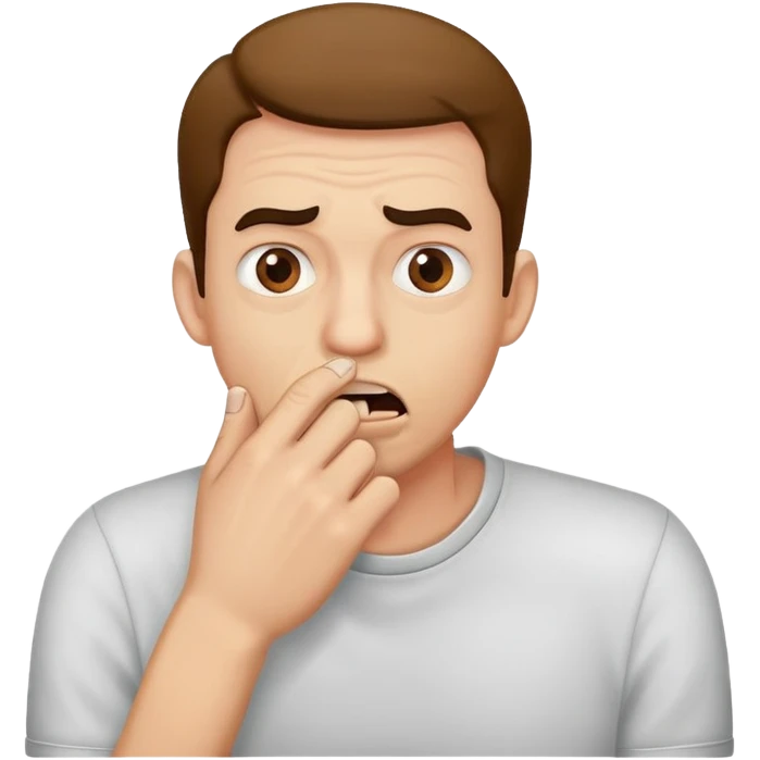 Guy biting his nails emoji