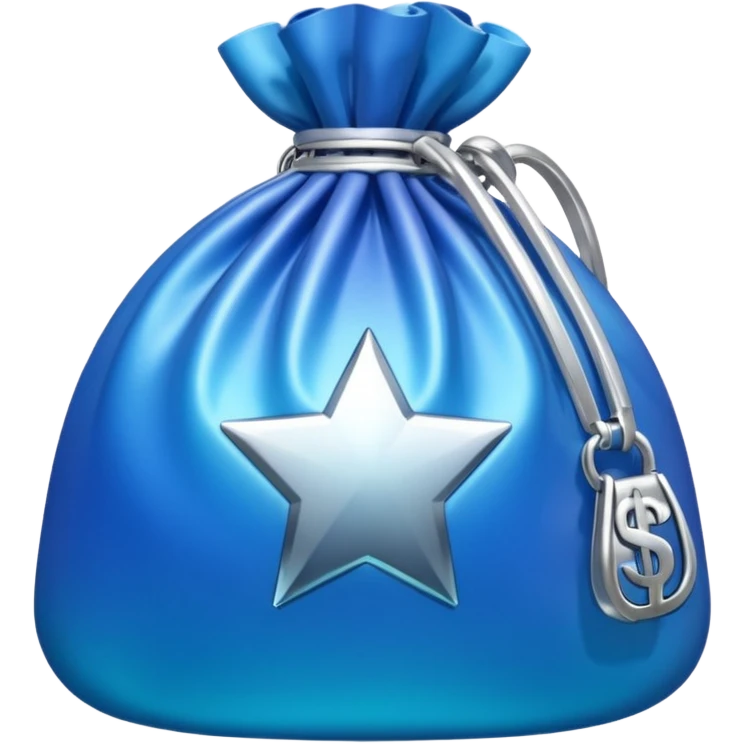 blue sorayama gradient chrome plasma energy money bag emoji