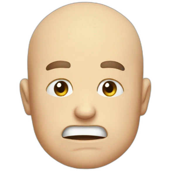 Bald angry canteen staf emoji