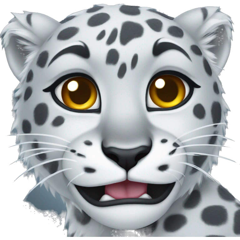 Snow leopard cry emoji