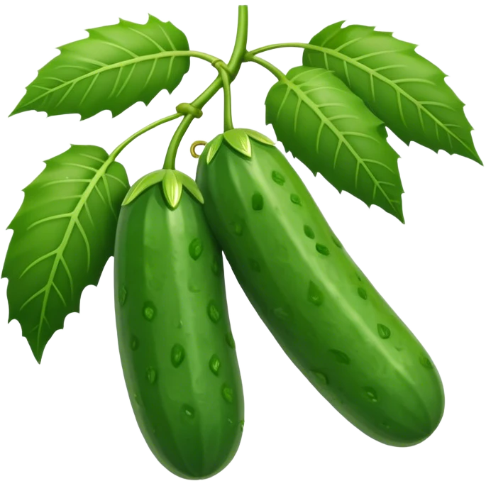 2 cucumbers hanging on palm branch emoji