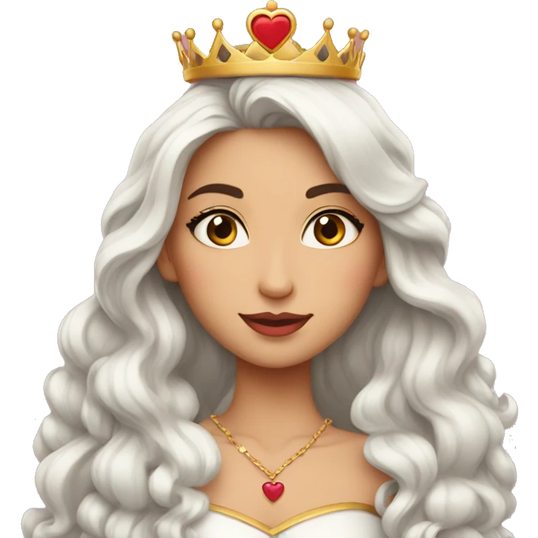 Una reina con cara de ojos de corazón  emoji