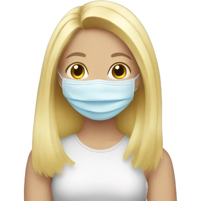 Blonde girl with face mask emoji