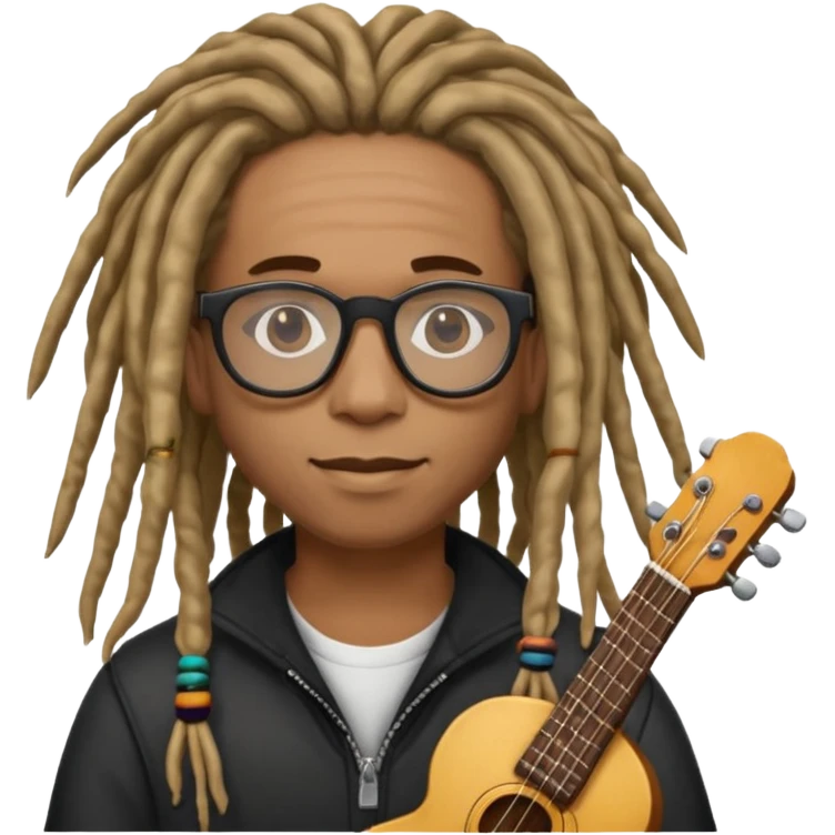 Musician with dreadlocks and glassses emoji