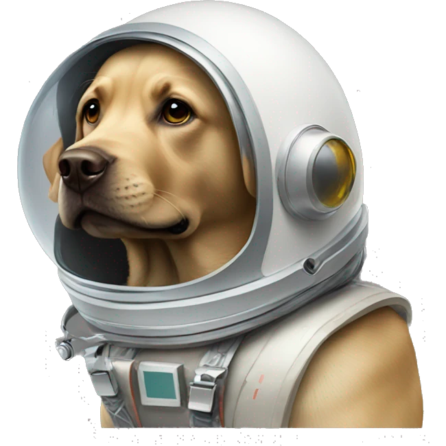 Labrador wearing a space helmet emoji