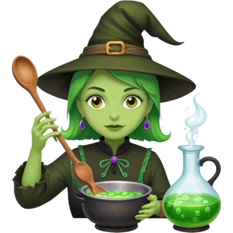 green witch cooking potion emoji