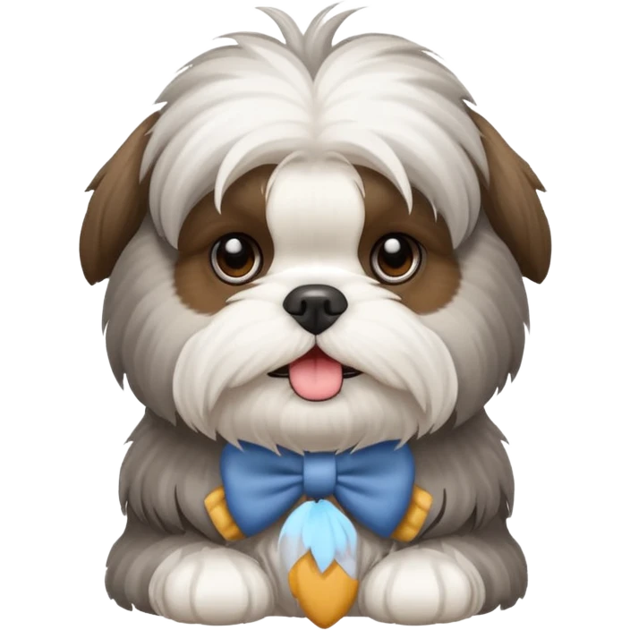 Shitzu terrier grey and white dog  emoji