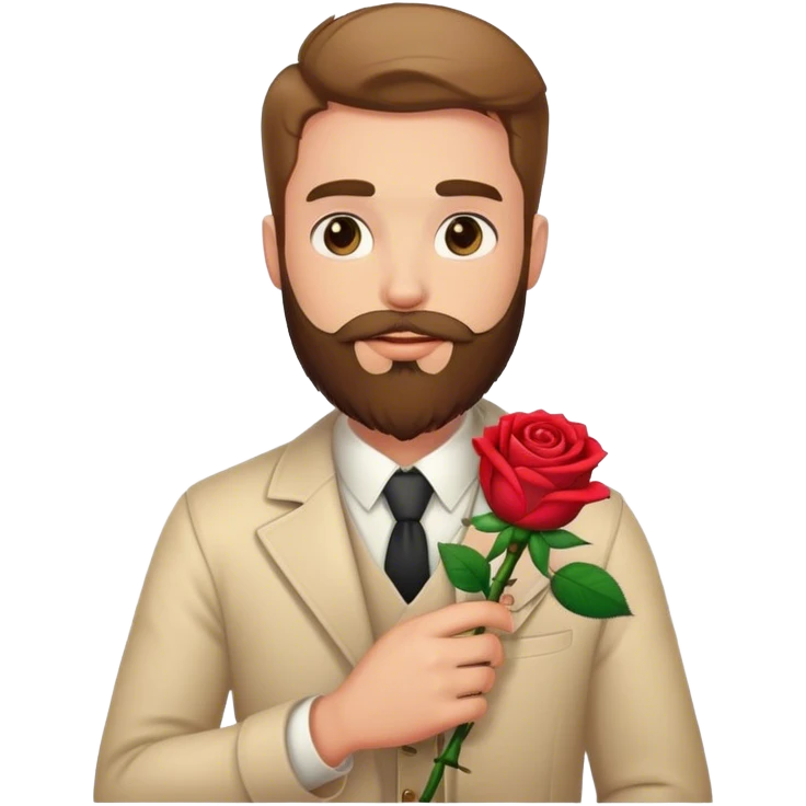 man with beard rose  emoji
