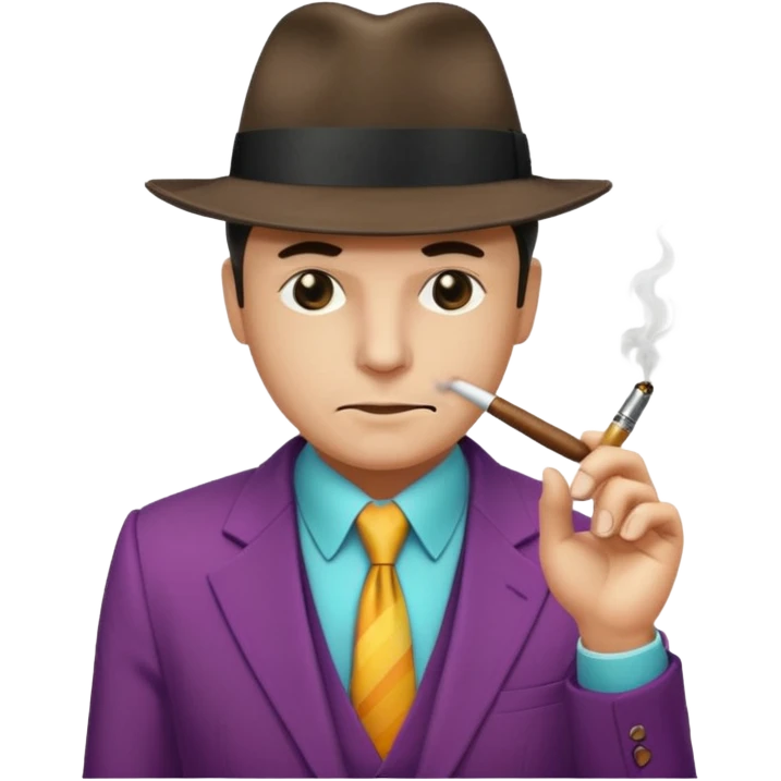 Retro Mobster with colored suits and hats without cigar emoji
