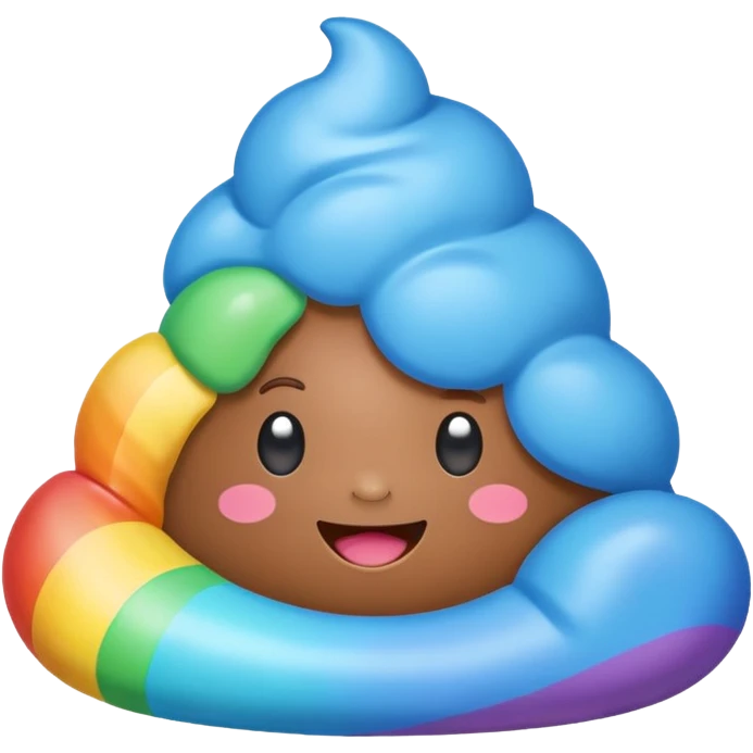 blue rainbow kawaii poop emoji