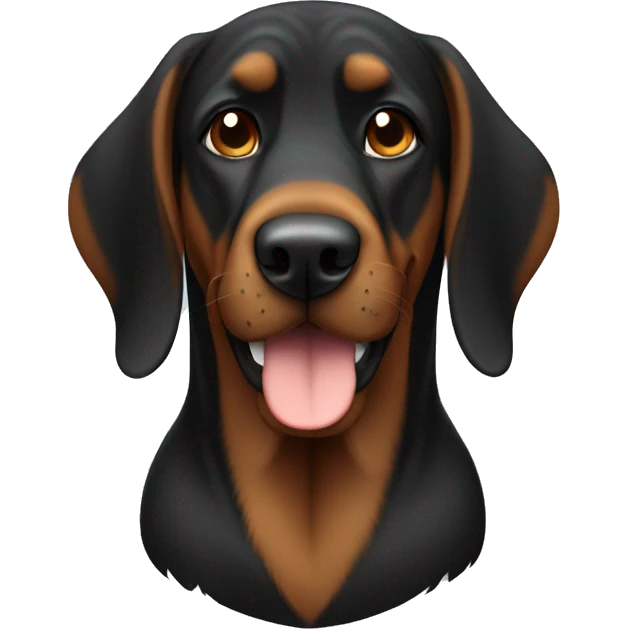 smiling black and brown bloodhound  emoji