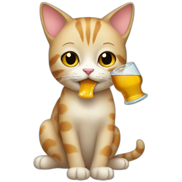 cat drinking emoji