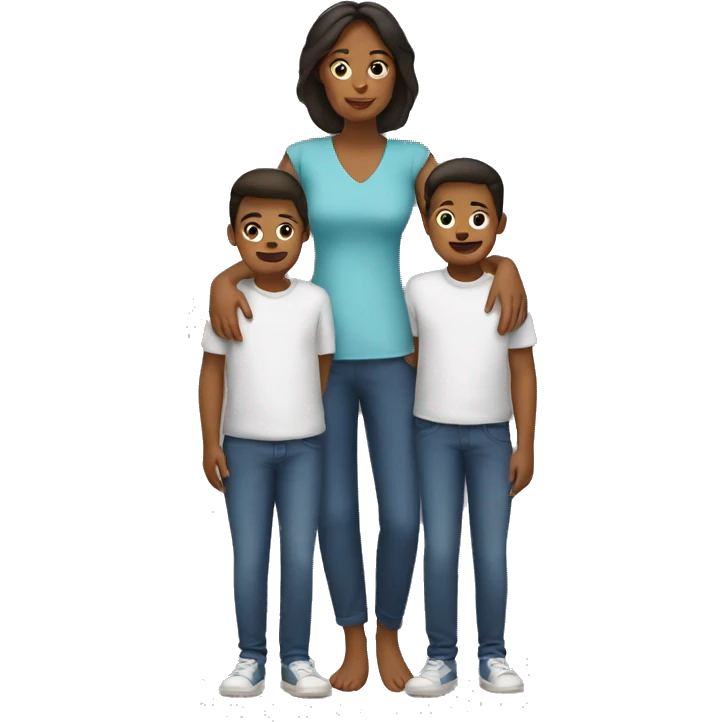Single mom with three kids emoji