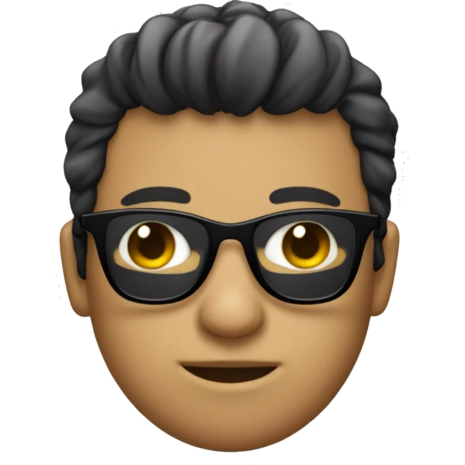 emoji solo de cara de una joven con gafas piel blanca y pelo negro  emoji