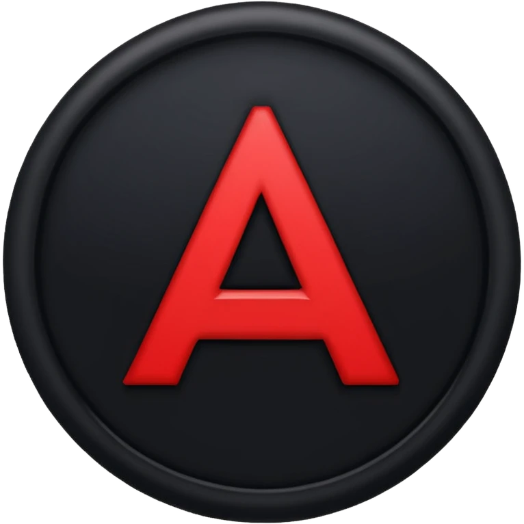 a black circle with a red A in the middle emoji