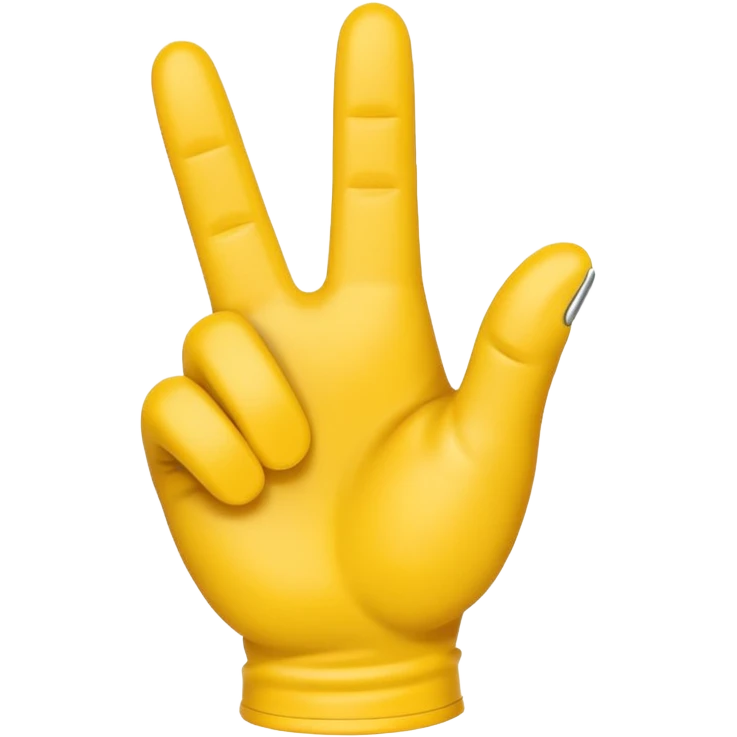Make me an emoji of a hand with 2 fingers ni a zipped all yellow emoji