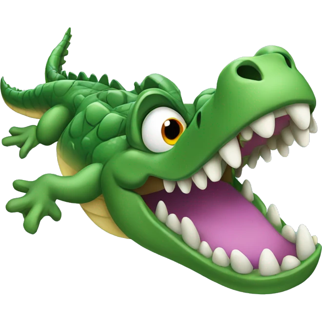Crocodile flying under the sea emoji