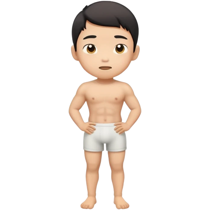 asian boy clenching his butt emoji