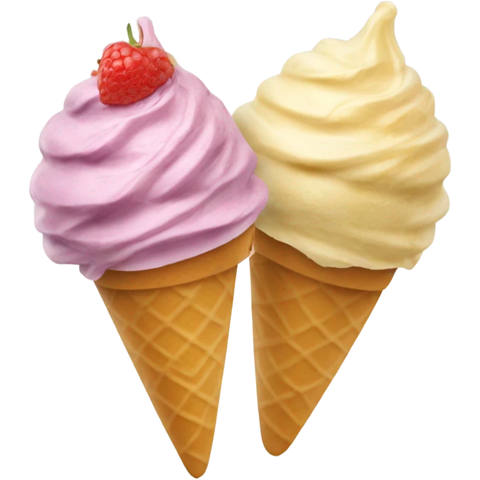 Gelato con due palle che fuoriescono dal cono emoji