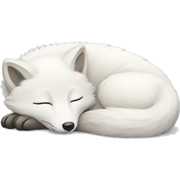 sleeping arctic fox emoji