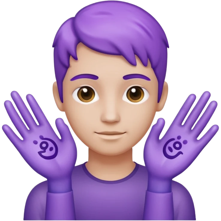 soapy purple hands ohm emoji