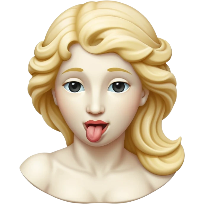 Venus de Milo statue showing her tongue playfully emoji