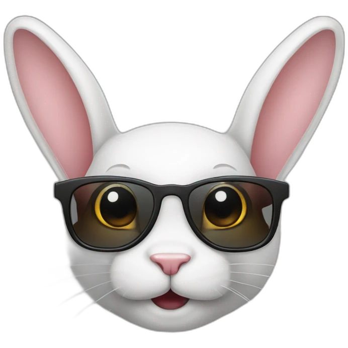 Lapin mignon avec des lunettes emoji