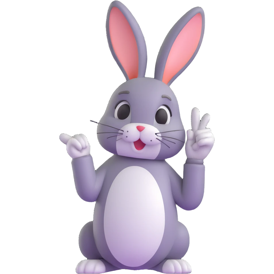 bunny with finger booping its nose emoji