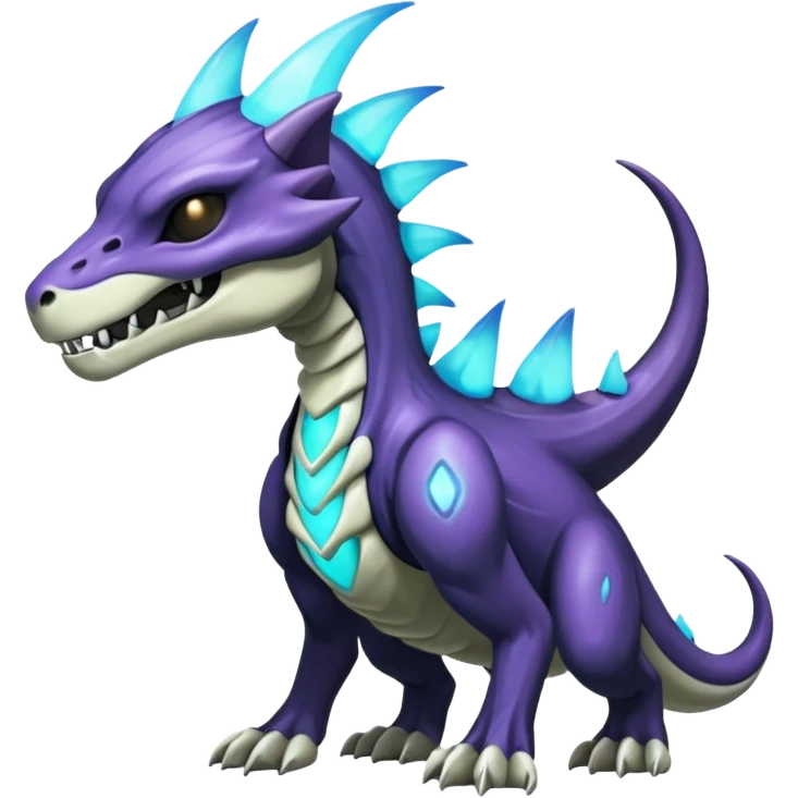Shiny Bioluminescent Glowing Ethereal Eldritch Marowak-Duskull-Darkdramon-fusion emoji