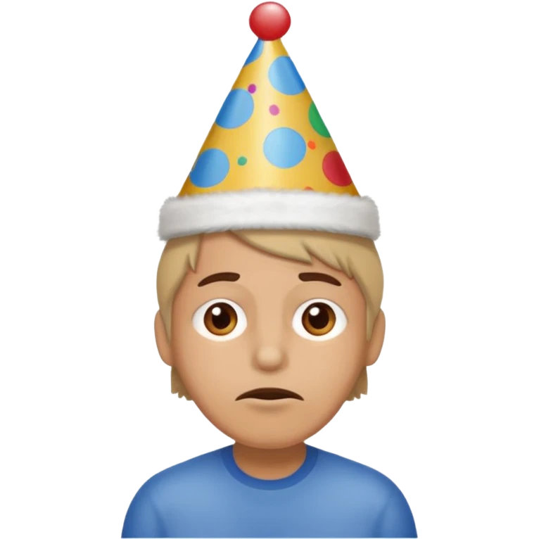 Tired but with birthday hat emoji