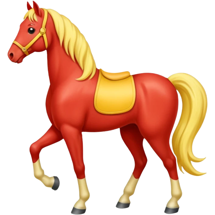 Cavalo vermelho e amarelo pastel emoji