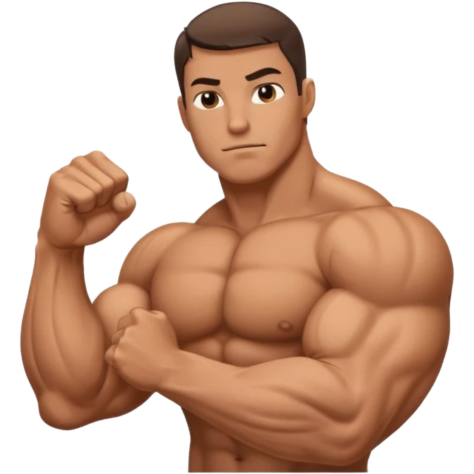 big muscular arm, fist to shoulder view emoji