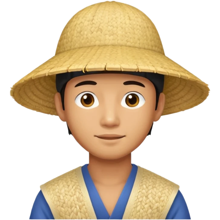 Asian guy with a rice hat emoji