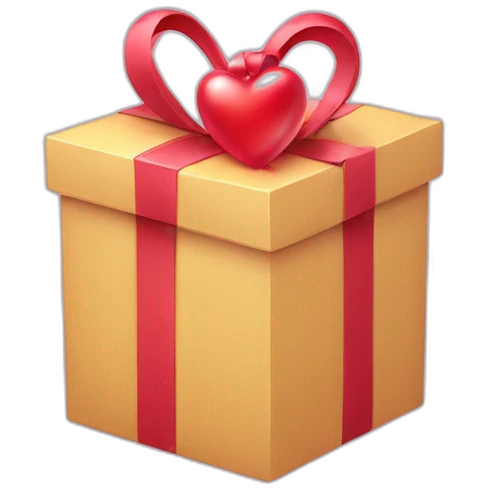 Open gift box with heart balloon emoji