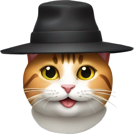 cat wearing a hat made out of sushi emoji