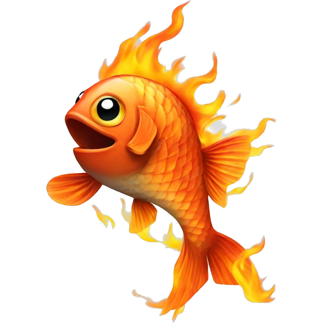 A fish on fire  emoji