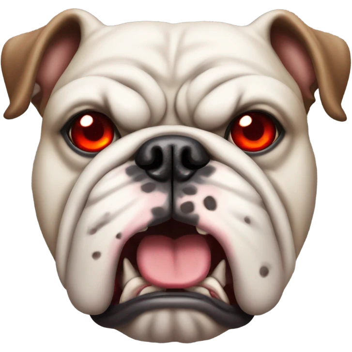 Angry bulldog with red eyes emoji