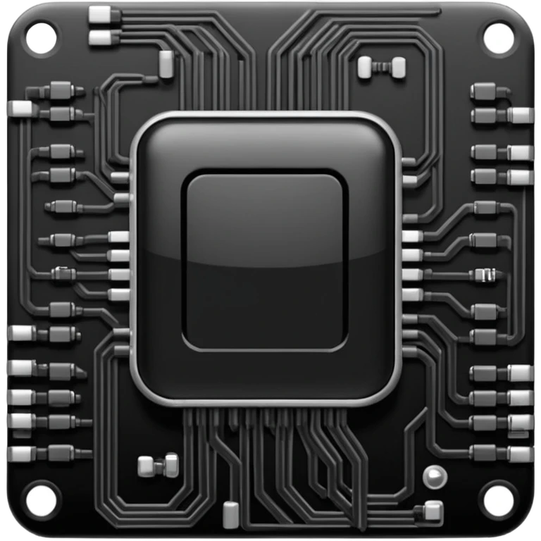 realistic black microcircuit emoji