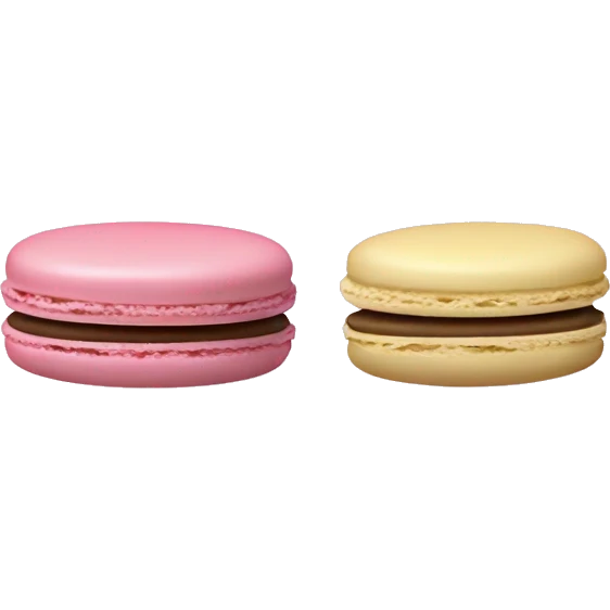 2 Macarons one in pink and one in beige emoji