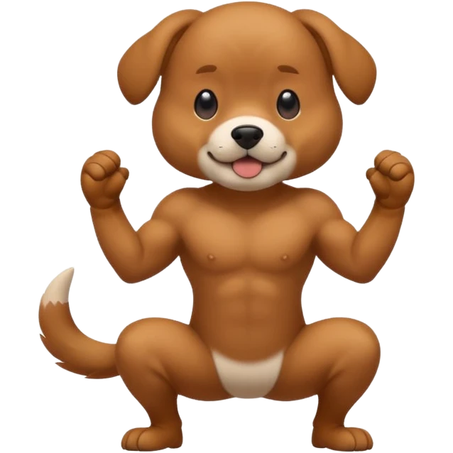 Dog doing air squats emoji