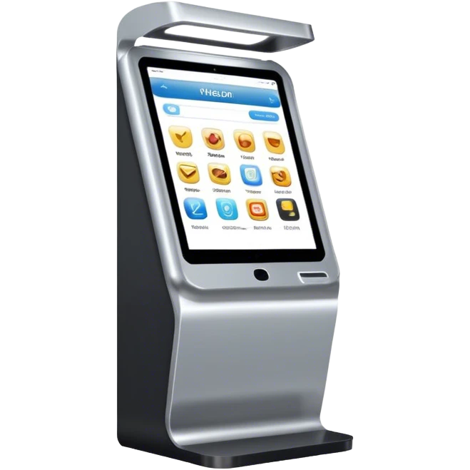 a digital kiosk as a 2D head on image emoji