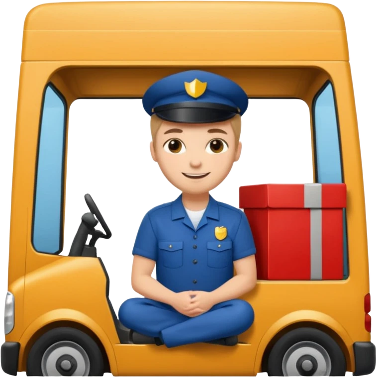create a realistic emoji of a logistic worker parking and resting  emoji