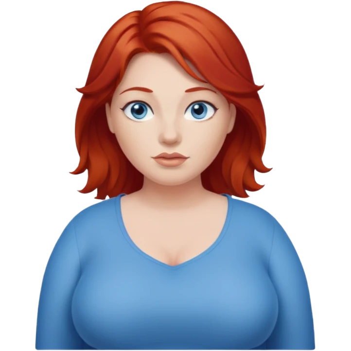 Big ass woman with red hair and blue eyes emoji