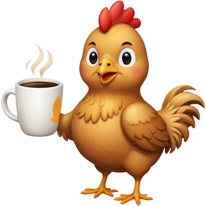 chicken full body and with coffe emoji