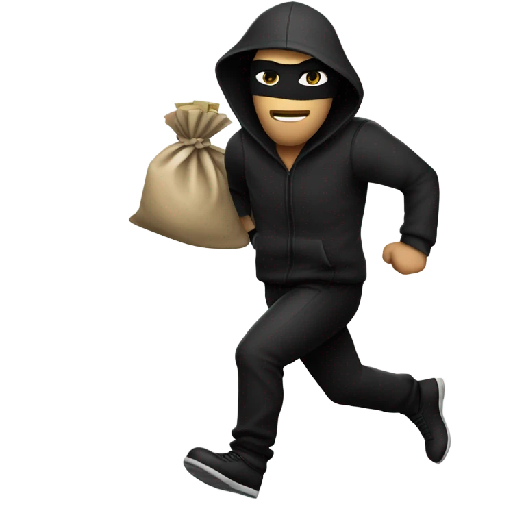 Robber running with money emoji