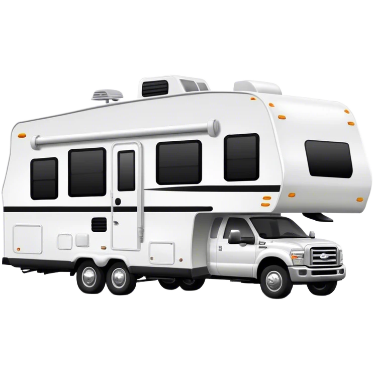 Black and white fifth wheel camper emoji